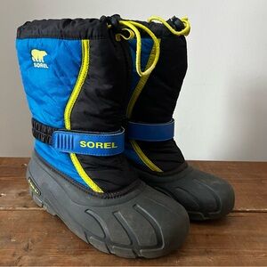 Sorel Boys Flurry Nylon Winter Snow Boots Youth Size 5